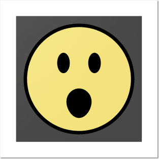 Yellow Emoji Face Shocked Posters and Art